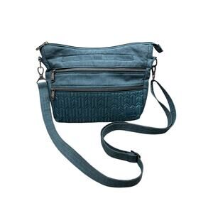 LUG Slider Classic Crossbody Bag Purse 10 1/2” x 8” Teal Blue Green Travel